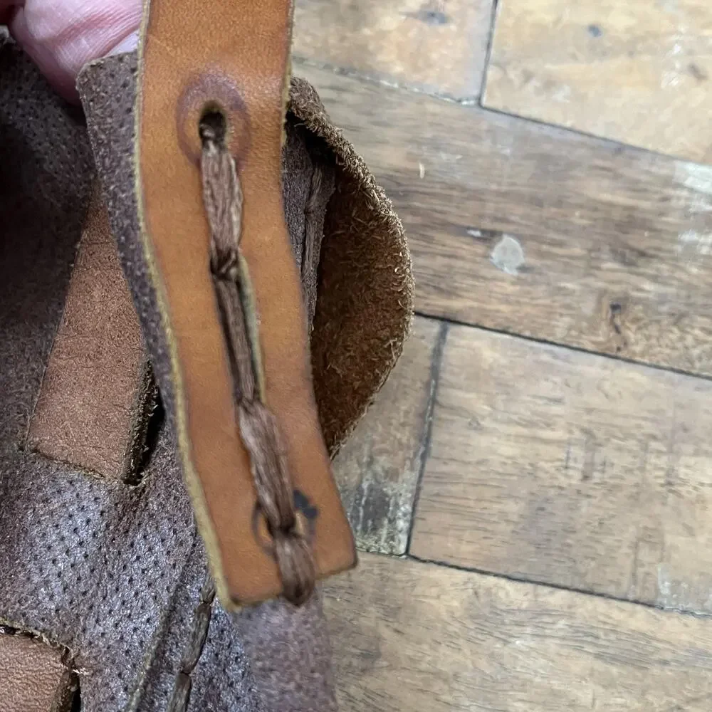 Vintage Style Leather Messenger Bag Handcrafted Adjustable Leather Strap Accent